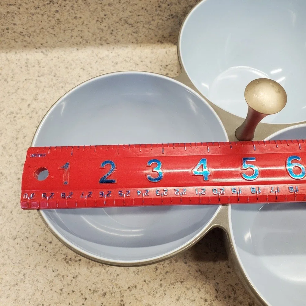 New‎ Place Melamine Condiment 3 Section Compartment Dips Appetizers Serving Dish